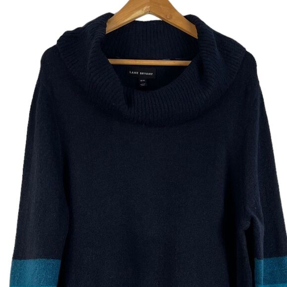 Lane Bryant Colorblock Stripe Cowl Neck Long Sleeve Knit Sweater Size 18/20 NEW - Picture 2 of 9